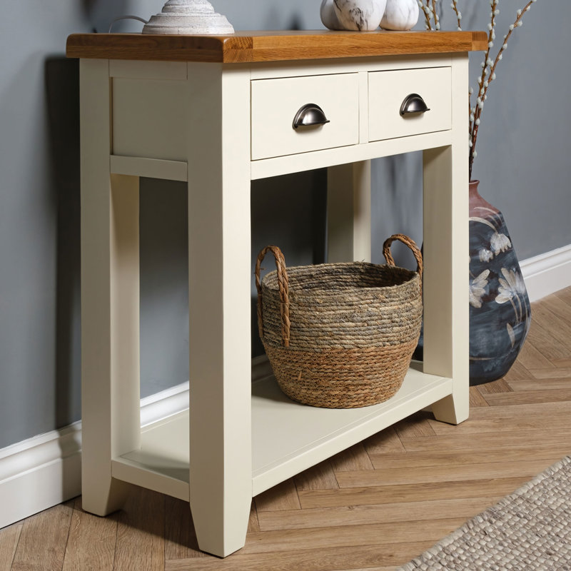 Chosposi 85cm Solid Wood Top Console Table