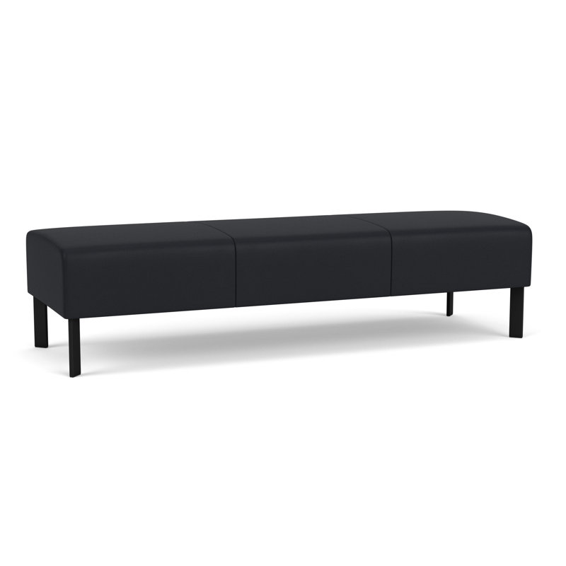 Luxe Lounge Reception 3 Seat Bench, Black Steel, Modena Black