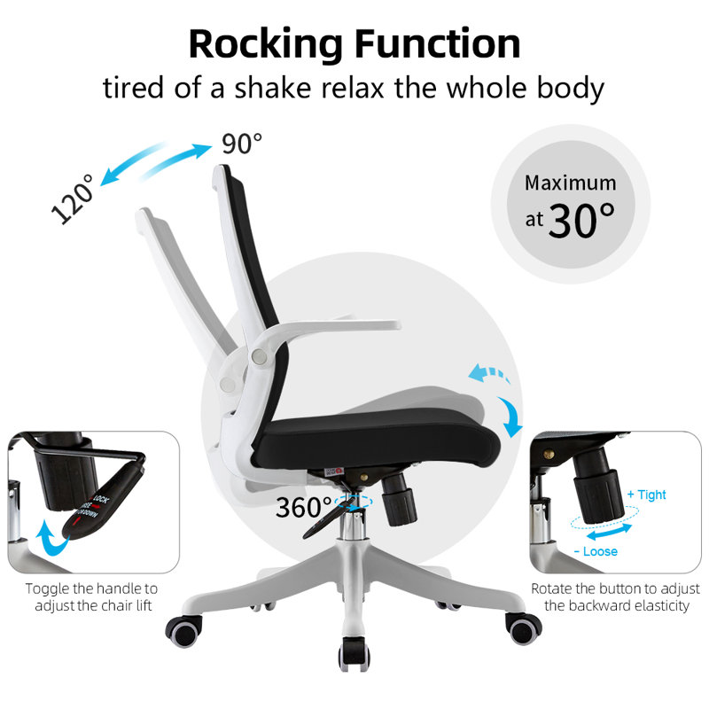 Modern Ergonomic Executive Mesh Office Chair with Adjustable Arms, Black