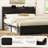 Alevtina Bed Frame with 2 Bedside Drawers & 2 Underbed Drawers, Storage Bed with Outlet & Open Shelf-584249396