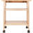 Solid Wood Mobile Printer Stand With 2 Shelves, Foldable Design, Locking Casters, Natural Brown Finish, 27.2"H X 24"W X 16.18"D