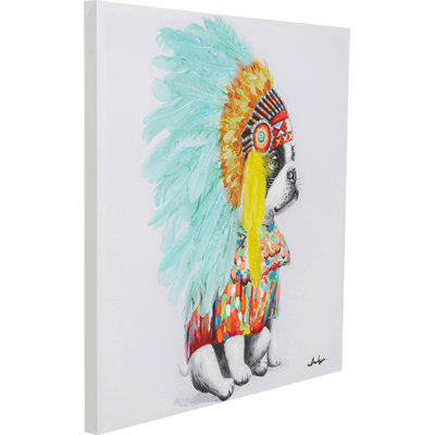 Dog headdress - Wrapped Canvas Square Print