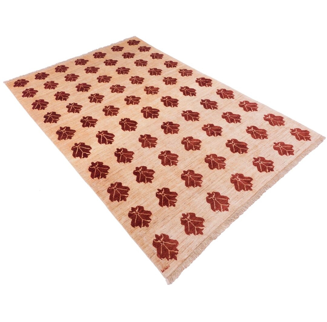 Handgefertigter Kelim-Teppich Lovie in Beige/Rot