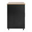Chariot de cuisine mobile avec rangement, îlot de cuisine roulant de 39,76 po avec 2 portes, 3 tiroirs et tablette réglable, chariot utilitaire noir pour la cuisine / salle à manger