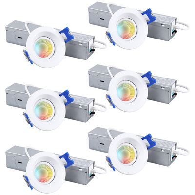 Ensemble d'éclairage encastré 2 lumières à DEL à intensité variable et étanche IC 2 po