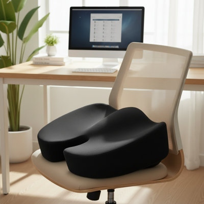 Coussin de siège confortable en mousse à mémoire de forme, recommandé par le médecin, de conception ergonomique, convient aux chaises de bureau et aux sièges d'auto, soulage le coccyx, les nerfs sciatiques et les maux de dos.