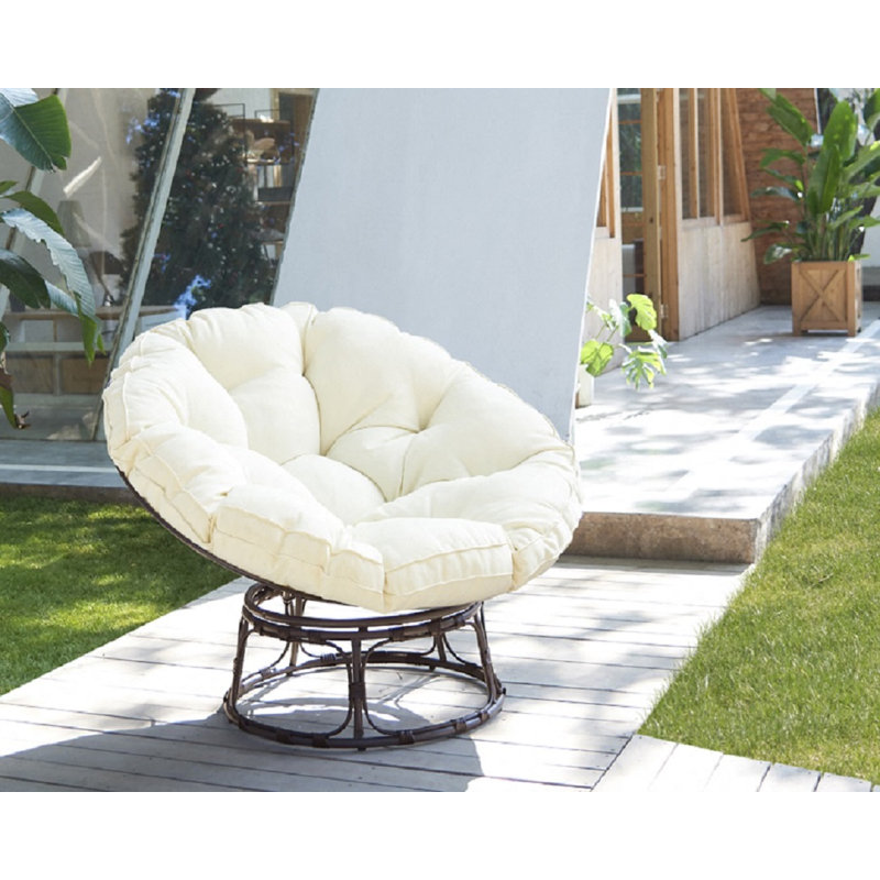 Sitka Swivel Steel Outdoor Lounge Chair, Begie