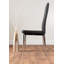 White Marble Effect Melamine Dining Table Black Legs & 6 Luxury Faux Leather Chairs Modern Design-87462915