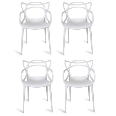 Terrill Modern Dining Chairs (Set of 4) – Plastic Seats, Kitchen & Dining Room Seating