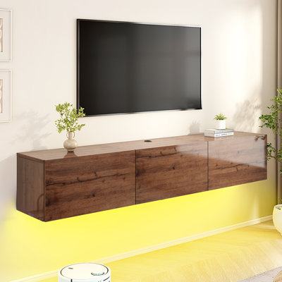 Bhhatu 70" Floating Tv Stand With Led Lights & Power Outlet by Wade Logan