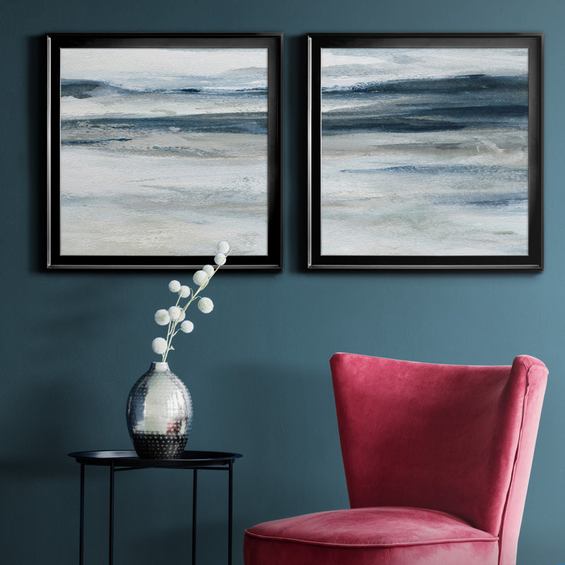Océan II - impression sur toile encadrée 2 pièces, Noir, H 26,5 po x l 53 po x P 1,5 po