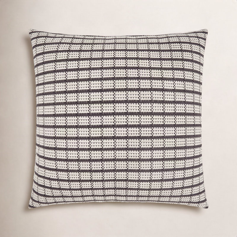 Grazino Square Pillow Cover & Insert, Graphite, Square 24"