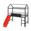 Lit mezzanine simple avec glissoire et échelle, cadre de lit mezzanine avec planche de bois inscriptible à deux côtés-1327095737