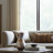  Sculptural Urn Glass Vase with Rim for Home Decor - Decorative Tall Flower Vase Accent for Shelf, or Living Room Table Styling - Brown & Ivory-737622003