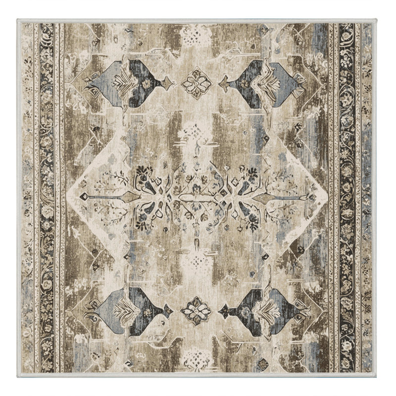 Tapis opulent en mosaïque, Carré 7 pi