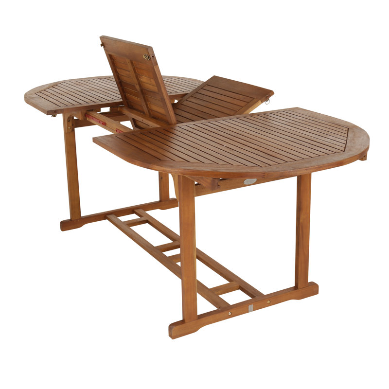 Oval Wooden Extendable Outdoor Dining Table