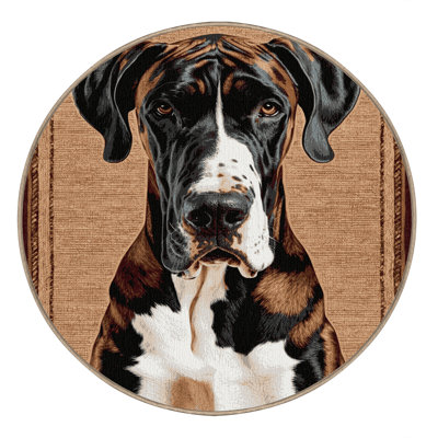 Washable Great Dane Dogs Area Rug