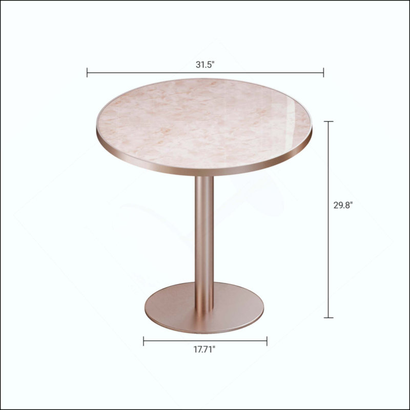 Table de salle à manger Modern, Rose / Or rose