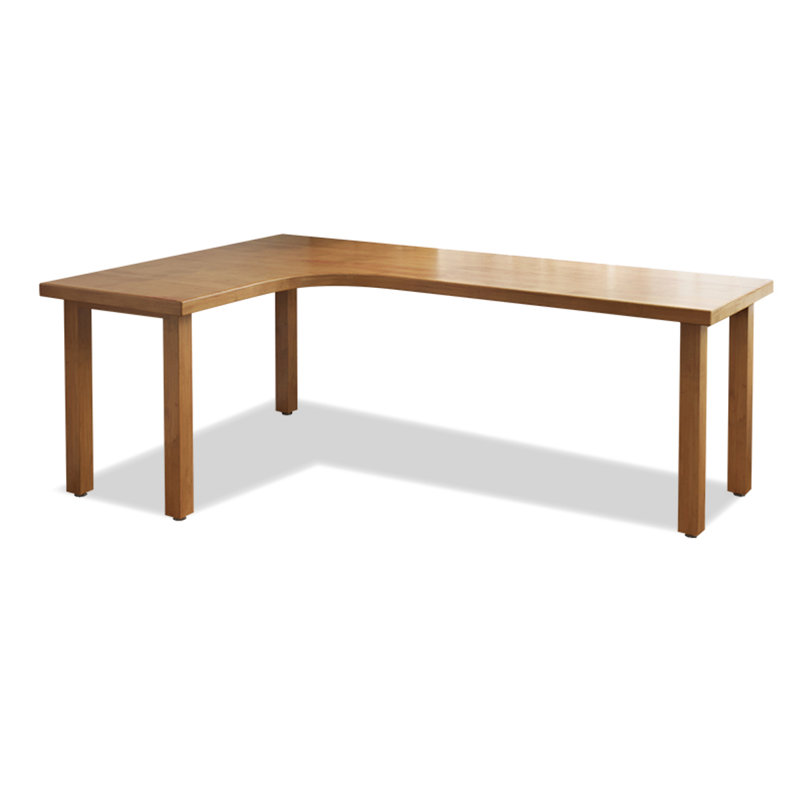 Bureau moderne en bois massif en forme de L, H 29,53 po x l 55,12 po x P 31,5 po