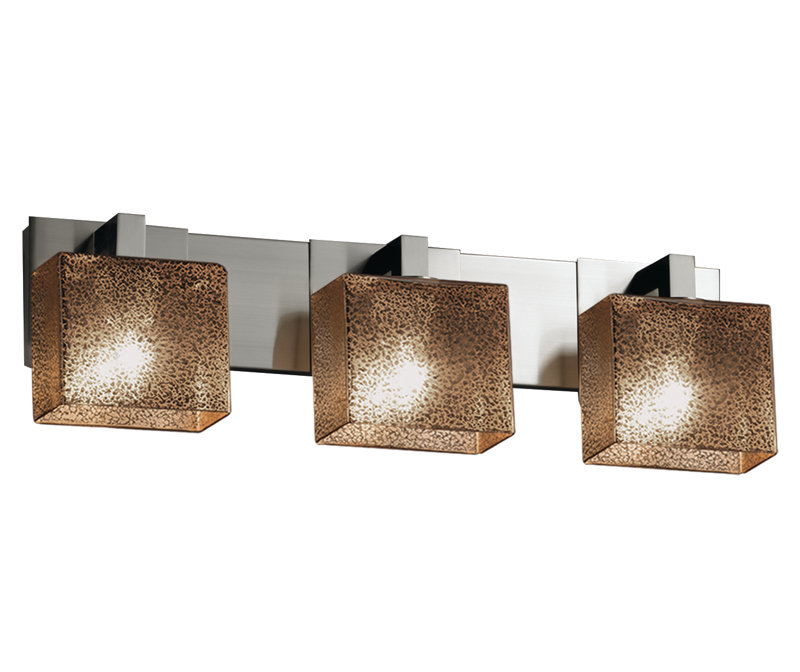 Éclairage pour meuble-lavabo 3 lumières Casson, Nickel brossé, Tissage