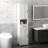 Tall Bathroom Linen Cabinet Storage - Slim With Open Shelf, Drawer, Recessed Doors & Adjustable Shelves In White Tower