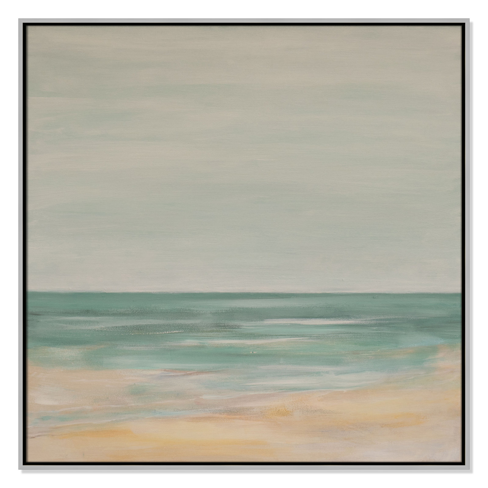 Horizon Print by S.H. Khan, 37.5" H x 37.5" W, Silver