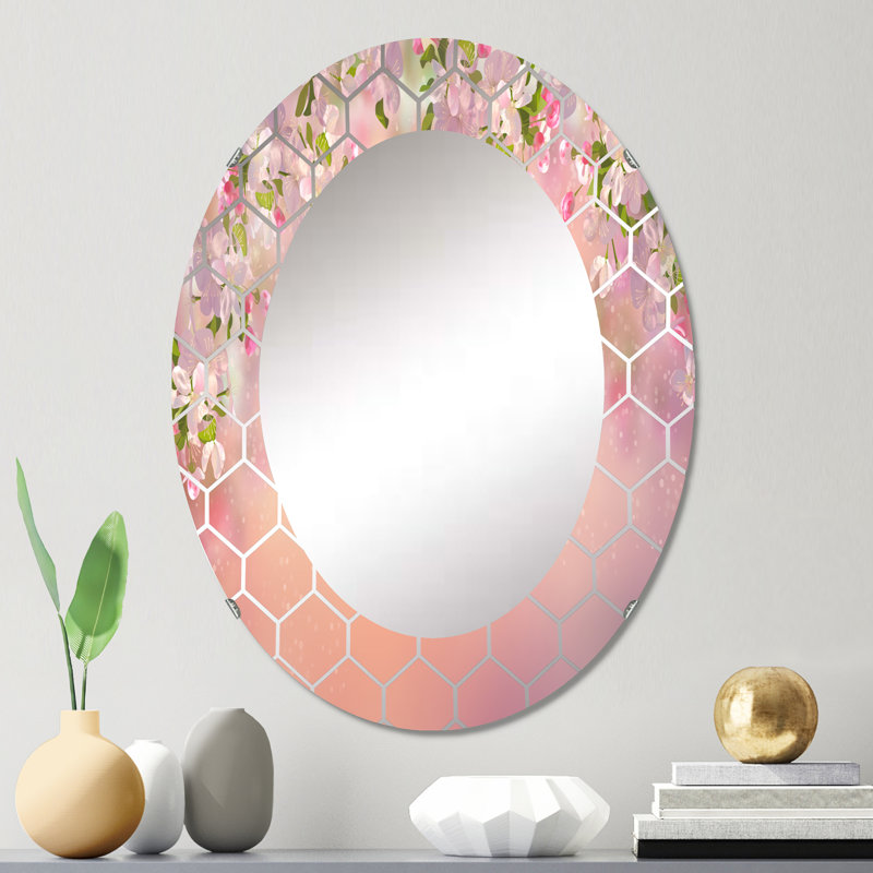 Miroir mural traditionnel Blossoming Spring Cherry Blossoms, 30 po x 20 po