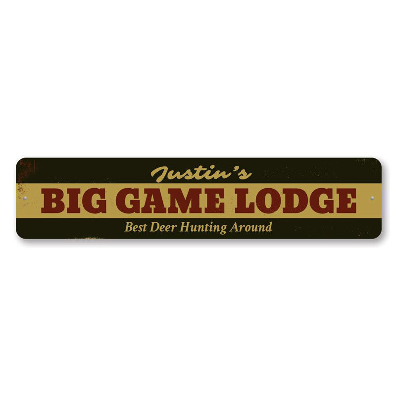 Plaque en aluminium Big Game Lodge, H 4 po x l 18 po x P 0,04 po