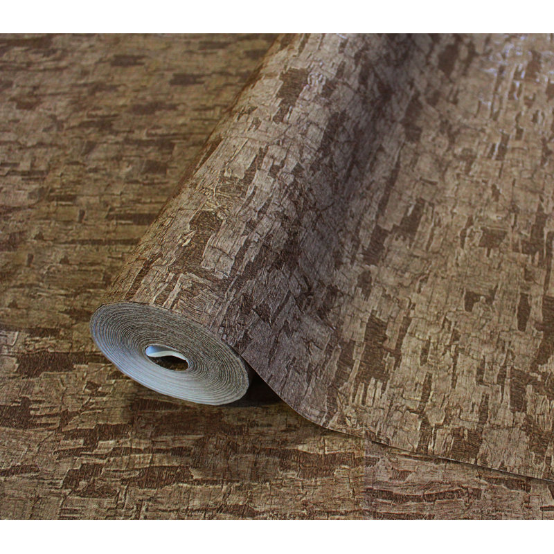 Papier peint embossé Cork, Marron foncé