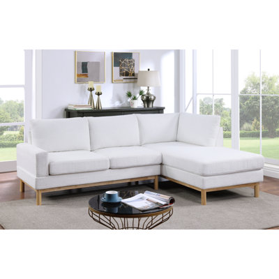 Dorazio Modern Sofa Anisa 92.5" Sherpa Sectional Sofa With Right-Facing Chaise