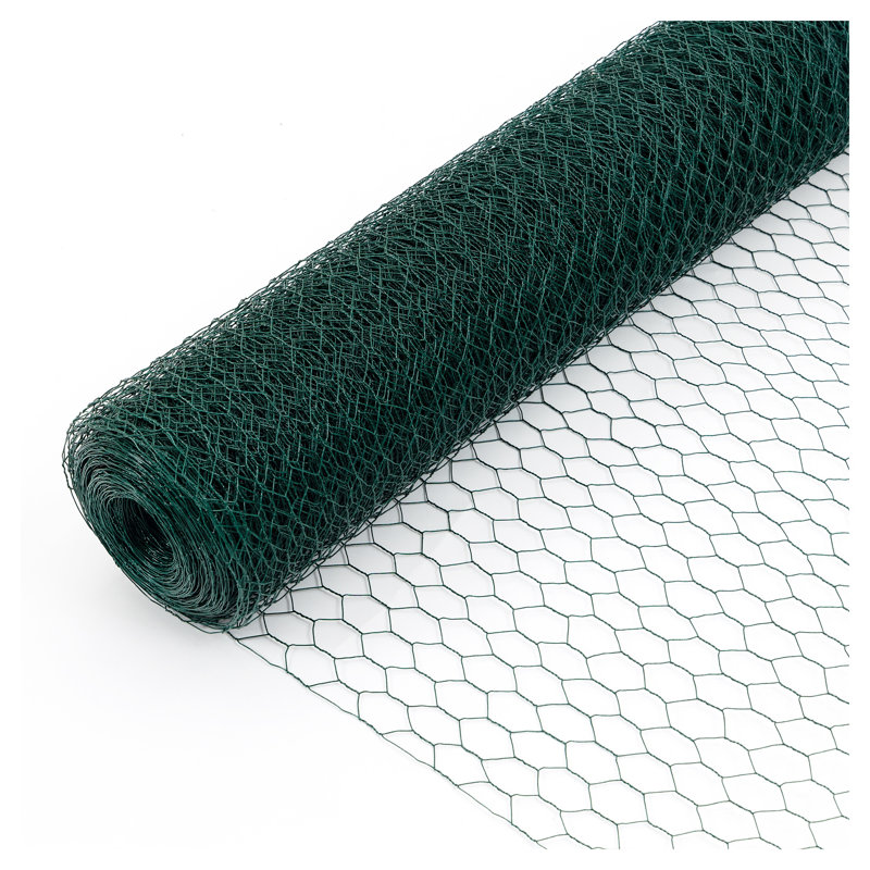 Fil de volaille hexagonal galvanisé 60 pi avec revêtement en PVC vert