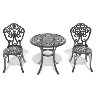 Black 3 All-weather Cast Aluminum Dining . Elaborate Carving, Magnificent Display. 100% Build, Strong And . To Adverse Conditions. Ergonomic Seating Pleasure. Pa66 Nylon Slip Pad. Trouble- Assembly.