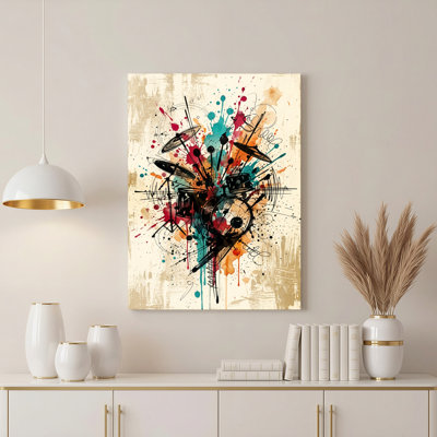 «Gallery Wrap», art mural sur toile pour le salon, la chambre à coucher, le bureau ou le vestibule - décoration murale décorative avec éclaboussures abstraites