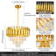 Akua 15.7" Modern Gold Rolled Tube Crystal Chandelier, E14 Base, Bulb Not Included