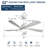 52 Inch Modern Ceiling Fan With Dimmable LED Light 5 Solid Wood Blades Remote Control Reversible DC Motor With Smart APP Control-871327910-871327904