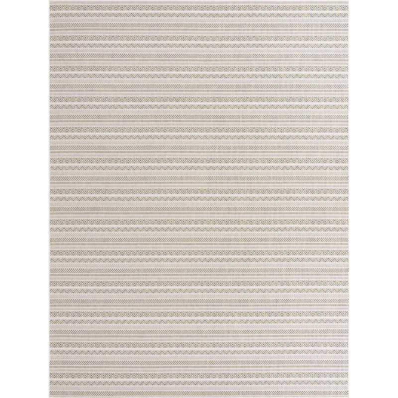 Striped Indoor / Outdoor Rug, Rectangle 7'10" x 11'