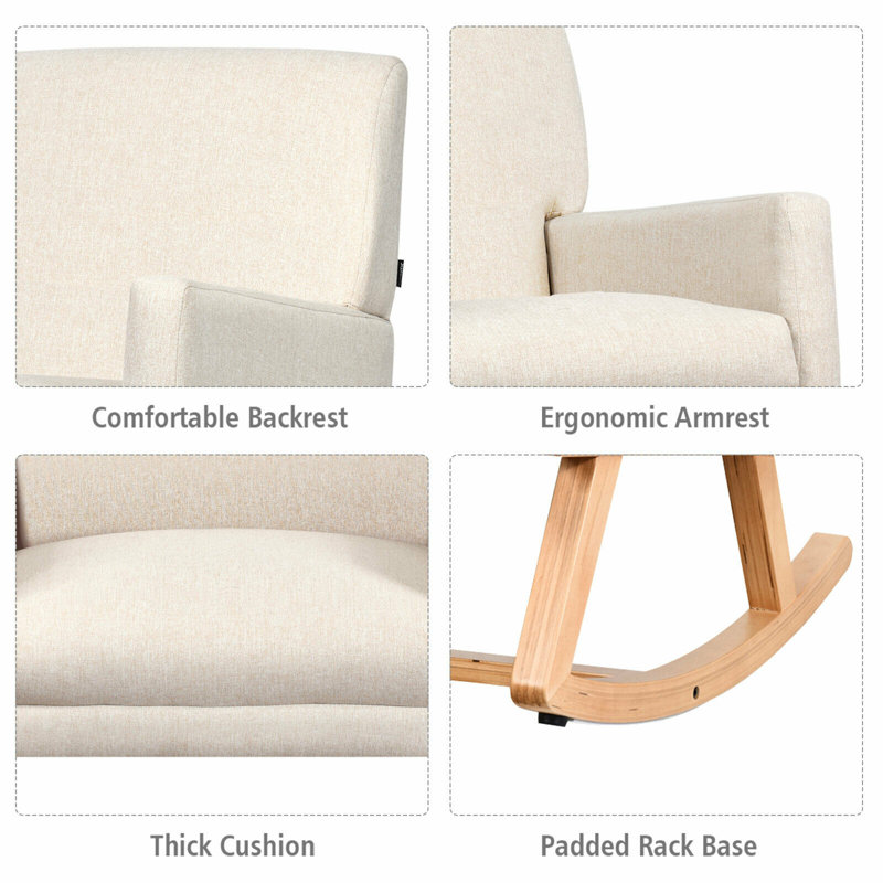 Nolea Upholstered Rocking Chair, Beige