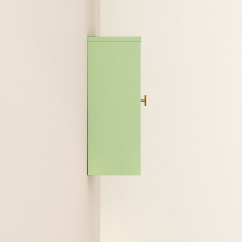 Metal Wall Cabinet With Semi-Arch Glass Doors, 3-Tier Wall Mounted Storage Cabinet With Detachable Shelves Modern Medicine Cabinet For Kitchen Bathroom Living Room, Green