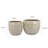 Paulo Barrel Planter Set Of 2, Raised Ribbed Beige Ceramic 19, 15 Inch-112858270