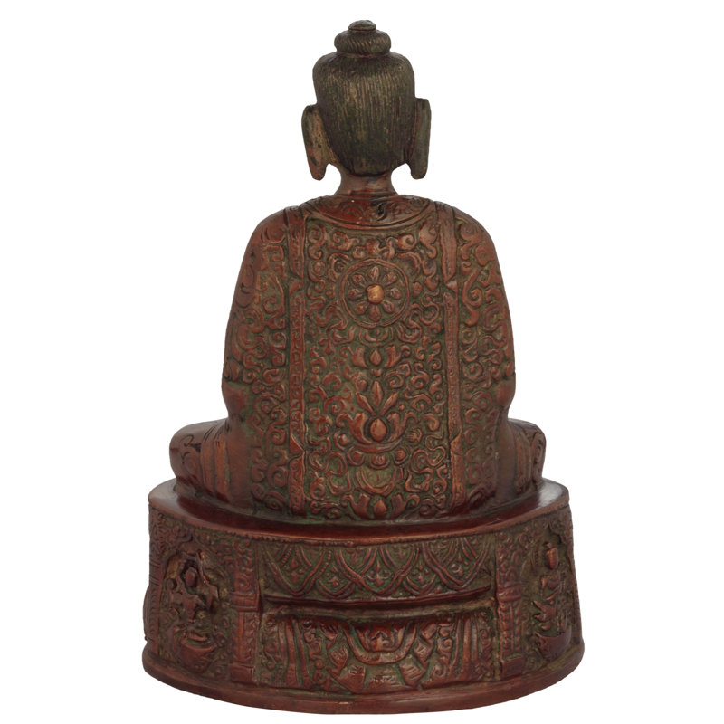 Bouddha Murugun assis sur un piédestal haut, Rouge