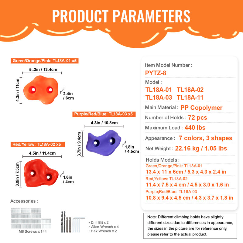 VEVOR PP Copolymer Climbing Rocks