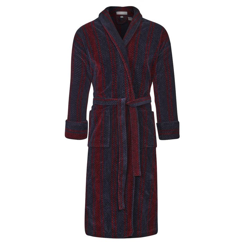 100% Cotton Mid-Calf Bathrobe with Pockets, XL