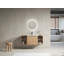 Meuble-lavabo mural avec lavabo en céramique blanche et 2 tablettes de rangement et 1 porte à fermeture en douceur, emballage KD