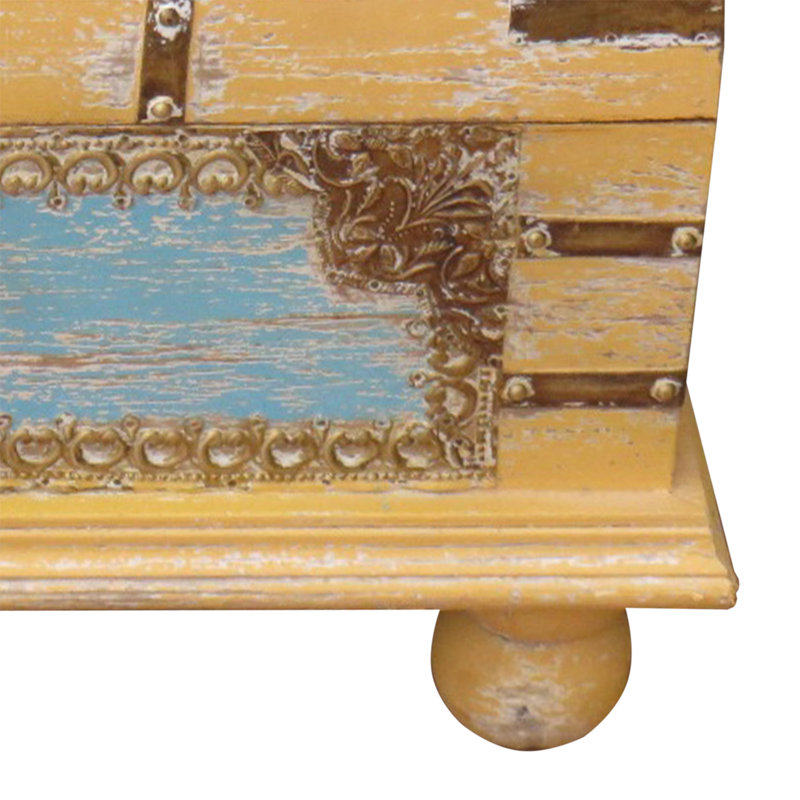 Armisha Blanket Chest, Yellow/Blue