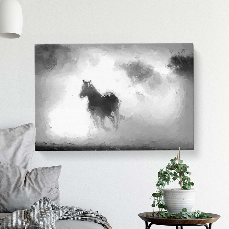 Horses In Abstract - Wrapped Canvas, 60cm H x 91cm W x 3cm D
