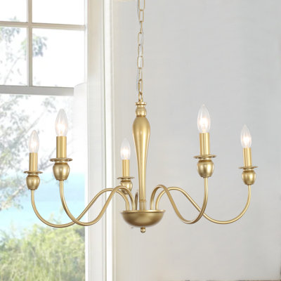 Lustre de style lustre moderne à 5 lumières Gold Farmhouse Chandelier