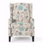 Fauteuil inclinable avec accoudoirs en tissu avec garniture cloutée et dossier en bois
