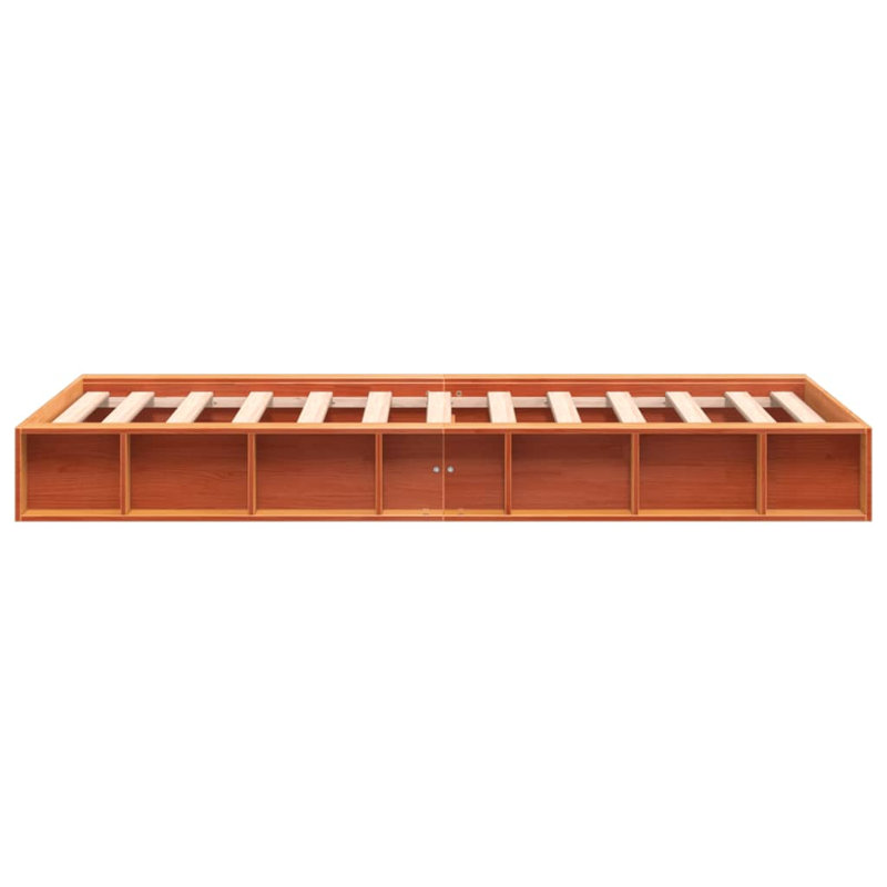 Friona Wood Platform Bed, Wax Brown, Small Single (2'6)