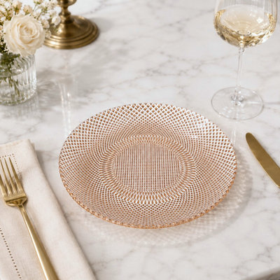 Assiette plate en verre doré Marquis