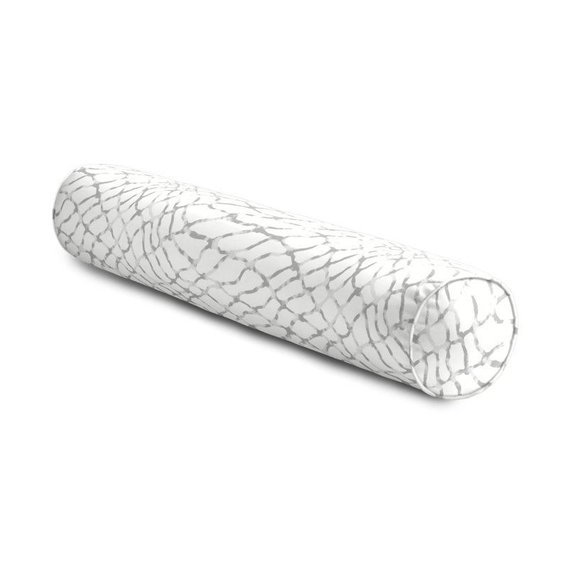 Linen Bolster Pillow Cover & Insert, 8" x 24", Gray/White